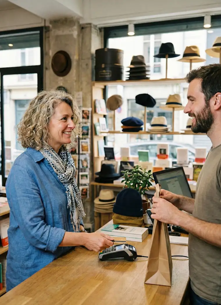 Retail-portrait- hats - cashdesk