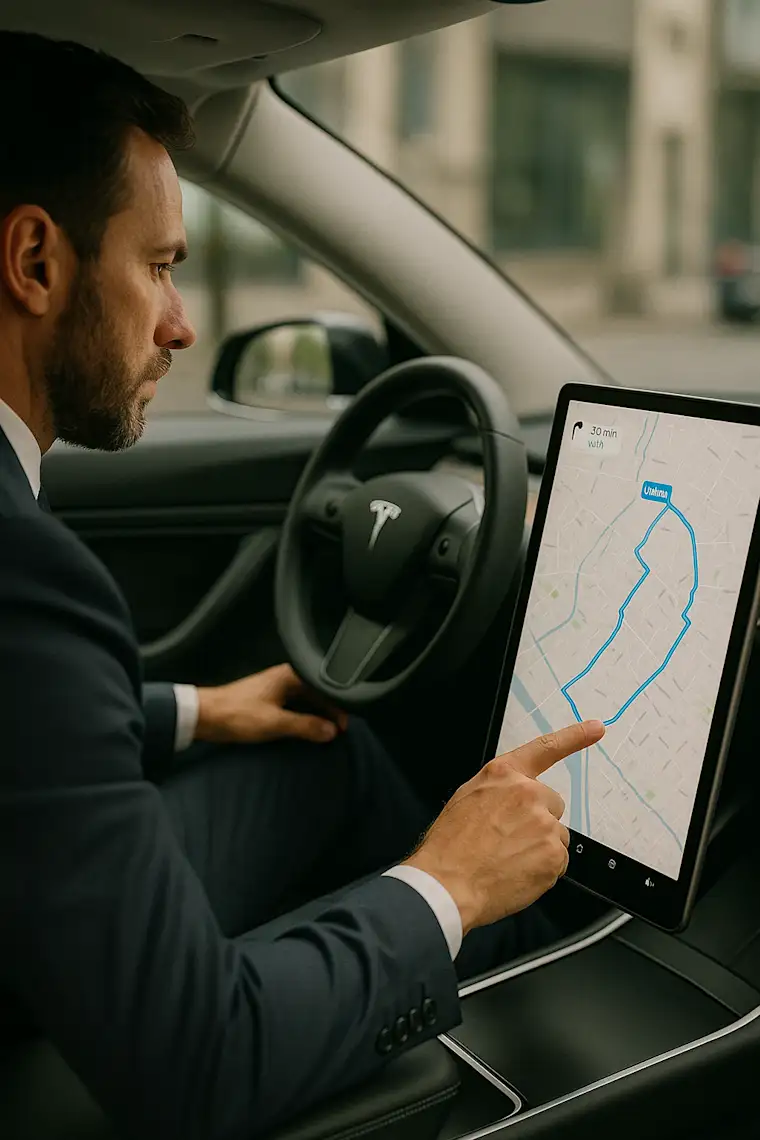 Taxi searching on screen