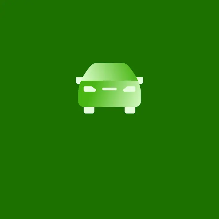 All - Private Car Insurance Card - Private Car icon on green background