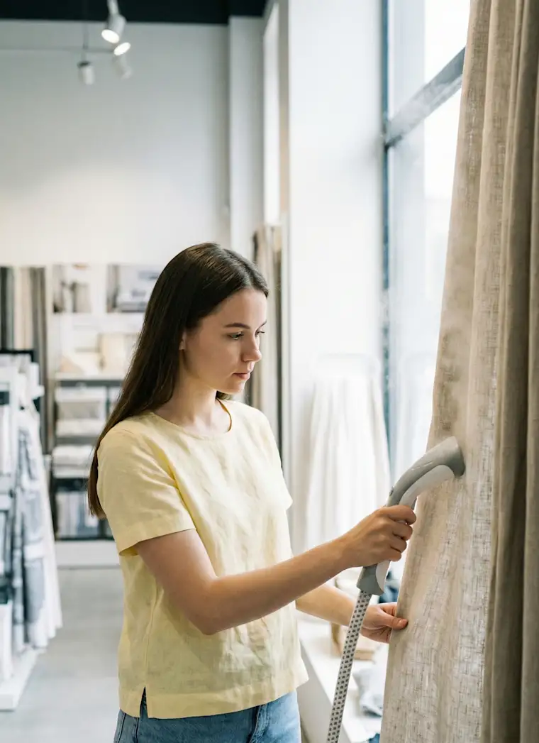 Deco & House-portrait-house textile-ironing curtain