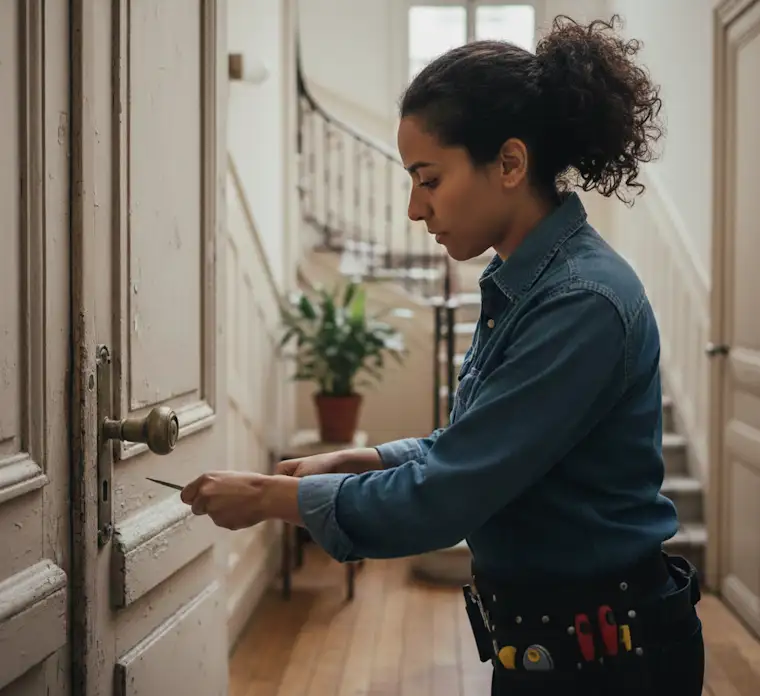 Proximity Services-square-locksmith-fr-locksmith working on door