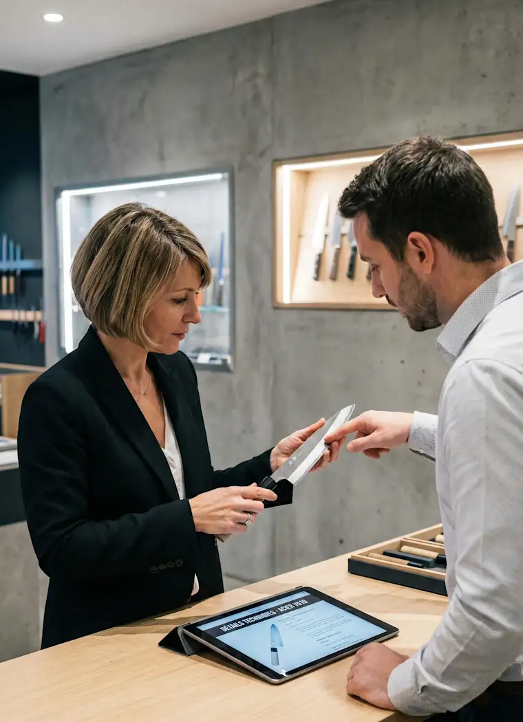 Retail-portrait-knifeshop-client with seller 2