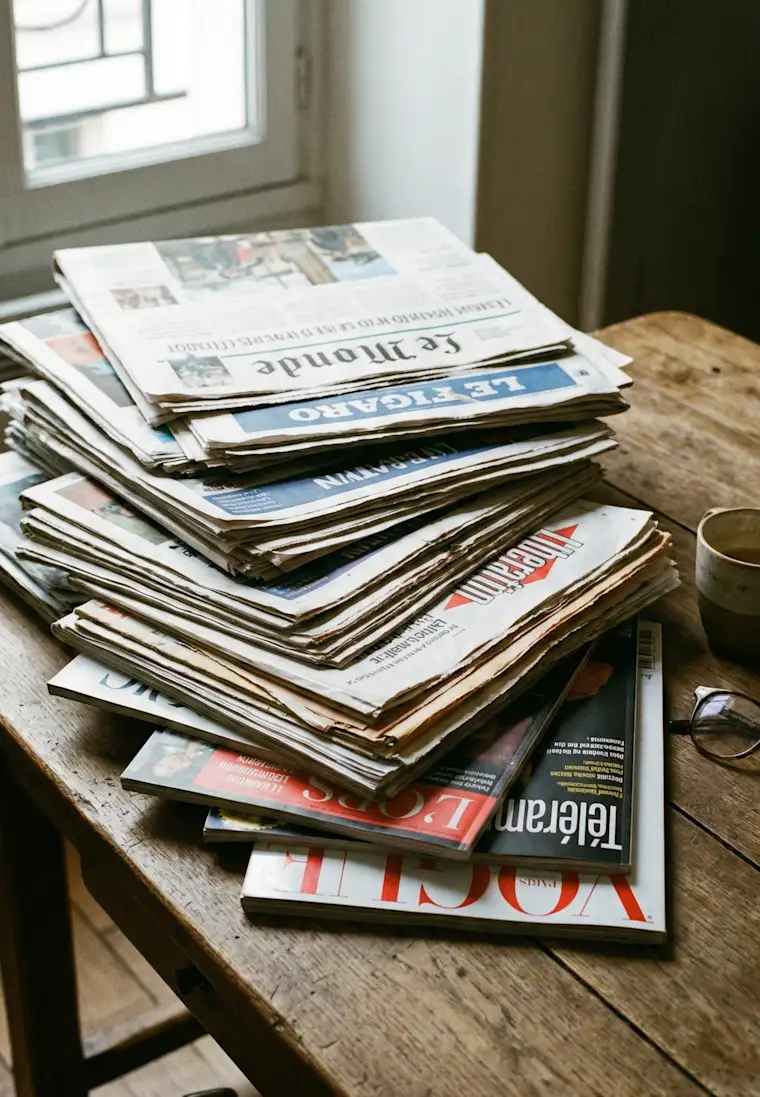 Arts Entertainment-landscape-press magazine- newspaper pile