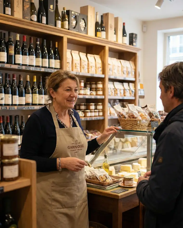 Food And Restaurants - Portrait - Deli - Owner And Customer