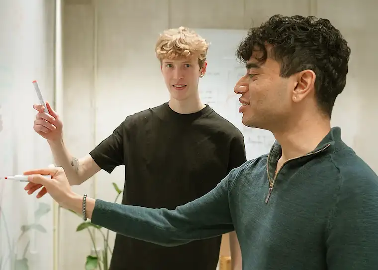 Augustas and Adi standing