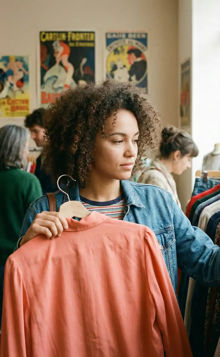 Retail-portrait - vintage shop - client chosing