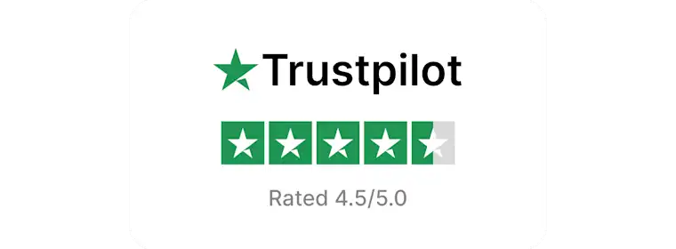 Trustpilot badge - 4.5 Score