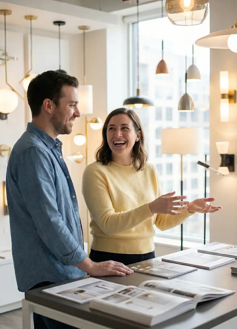 Deco & House-portrait-lamps-laughing in store