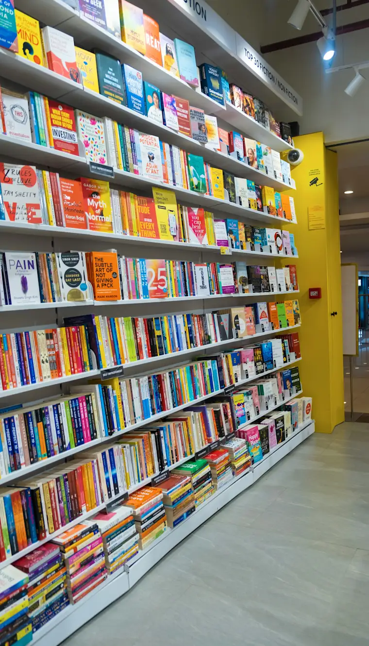 bookshop shelves