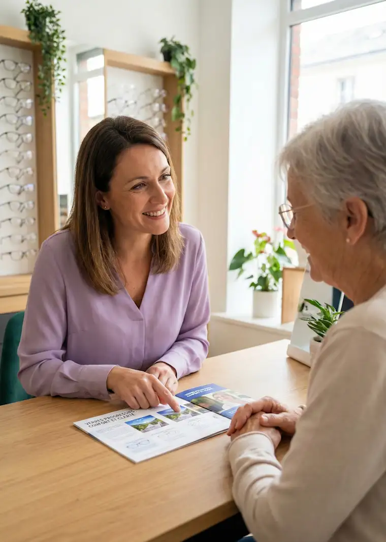 Health-portrait-optician-sales with client
