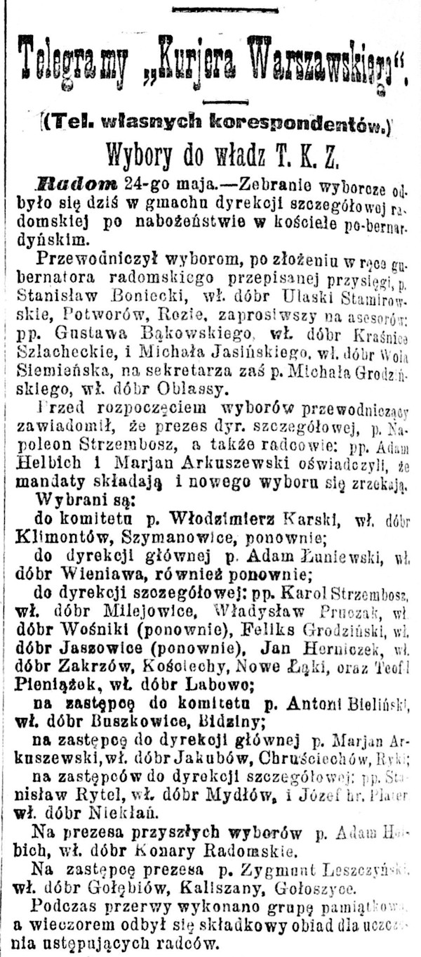 Wybory do władz T.K.Z.