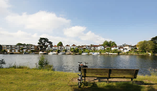 Homes on the riverfront in Kingston-upon-Thames