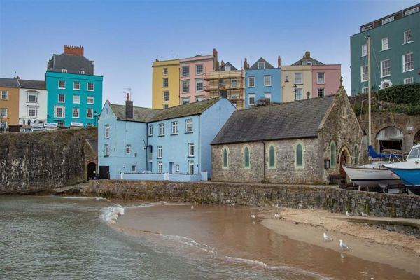 Two-bedroom flat for sale in Tenby, Wales, for £580,000.