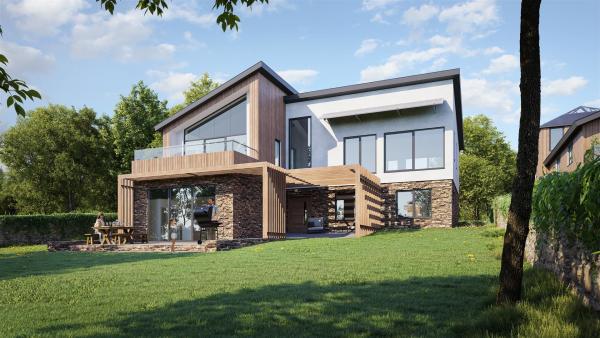 Four-bedroom new-build home for sale near Helston, Cornwall.