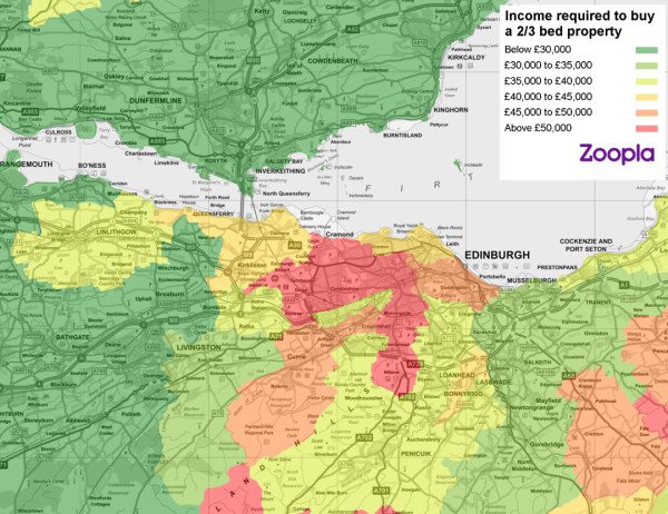 Map of affordable housing in Edinburgh 