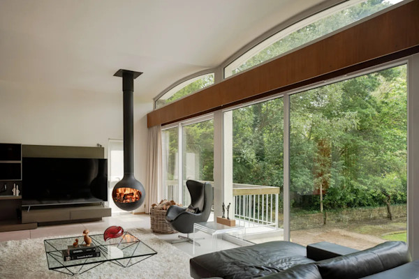 Interior of 1950s architectural house for sale in Reedley, Lancashire: £1.1m
