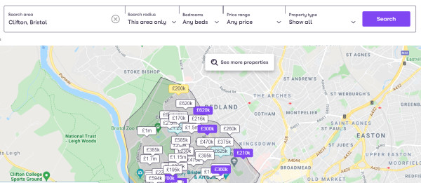 Maps search tool - Clifton, Bristol