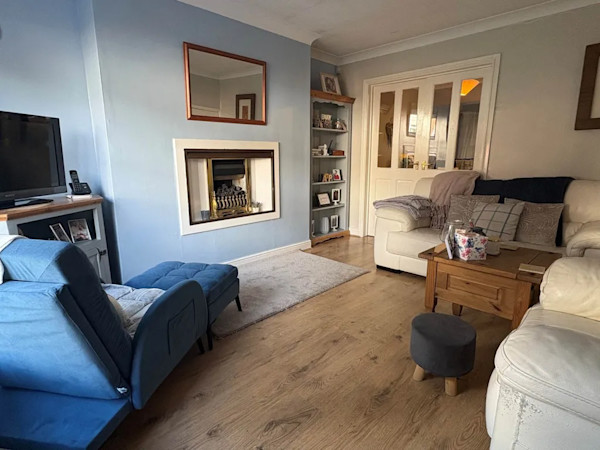 The stylish lounge of a house for sale in Oldham