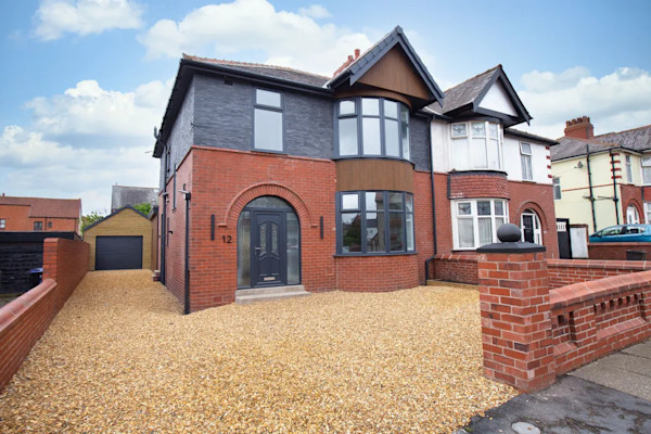 A large renovated detached house for sale in Blackpool