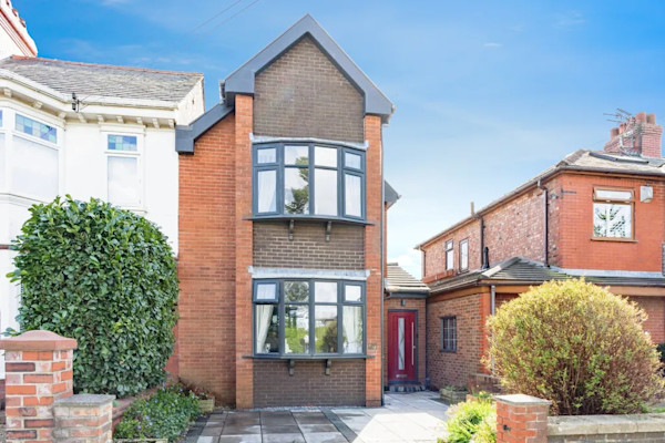 The exterior of a three-bedroom semi-detached family home