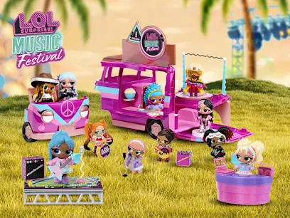 Up to 30%  Off L.O.L. Surprise! Music Festival collaout on the colorful background 