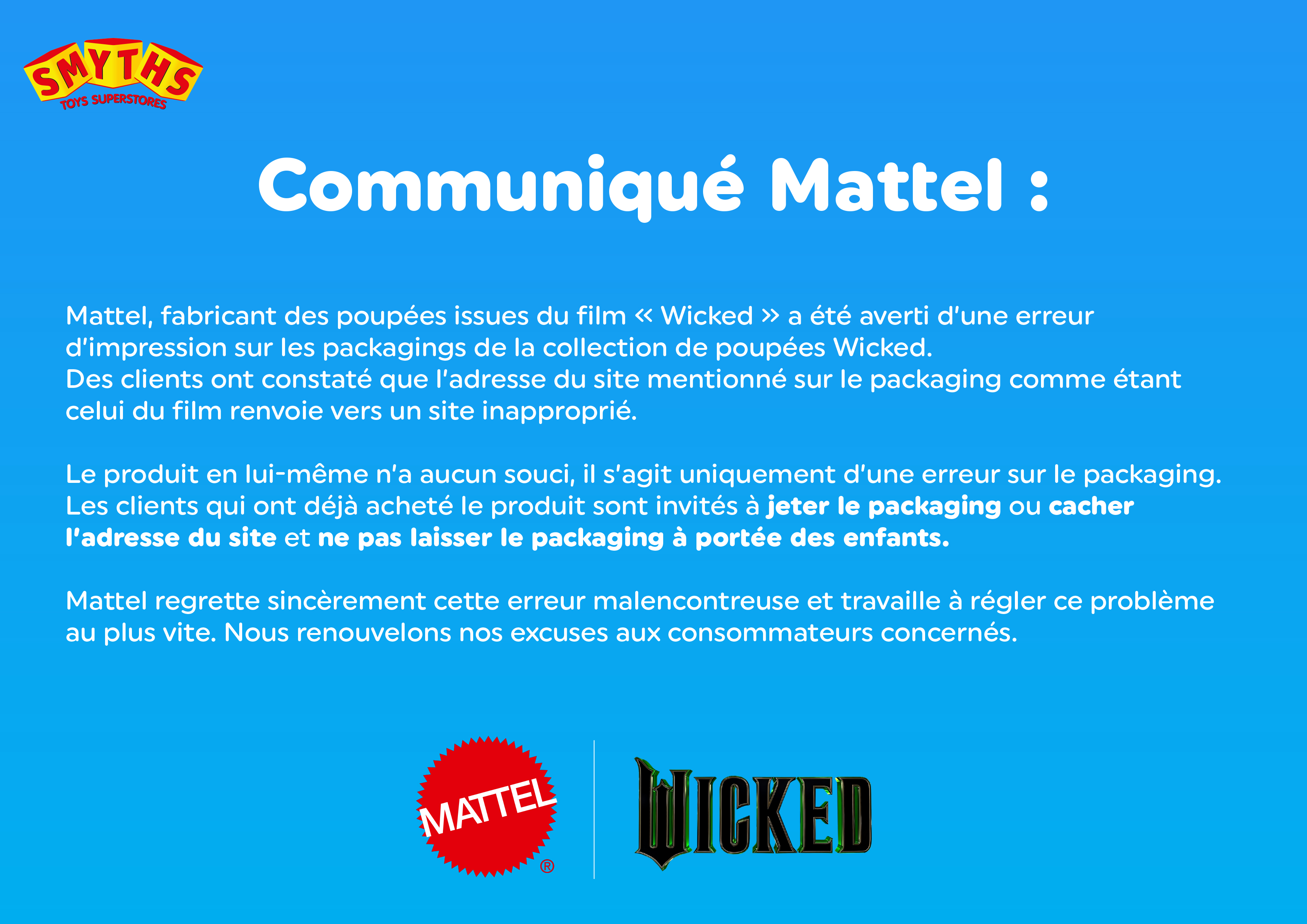 Communiqué Mattel Wicked