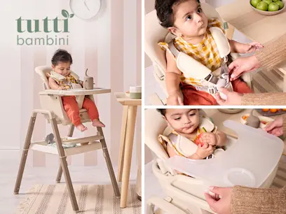3 variants Tutti Bambini Nova Lite High Chair and Rocker Latte