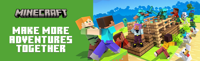 Minecraft characters on the green background 