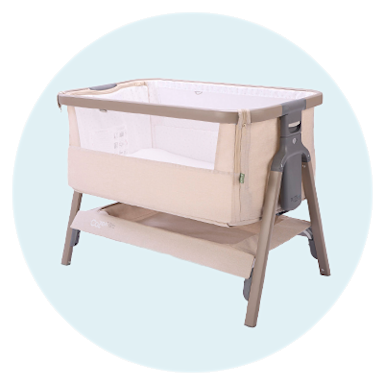 Crib image on the blue background 