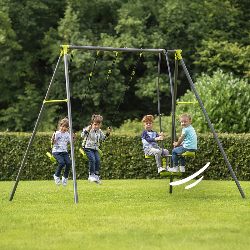 balançoire en métal avec 3 agrès 220 cm