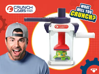 The Crunchinator Kit by Mark Rober on the red background 