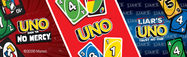 selection of uno board games on the black background 