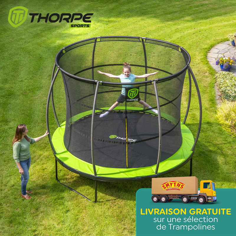Thorpe Trampoline d'Extérieur Rond avec Filet 3,05 m