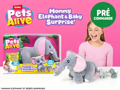 Pets Alive - Peluche Interactive Maman Éléphant & Bébés Surprises