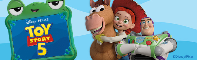 Toys Story 5 characters on the blue background