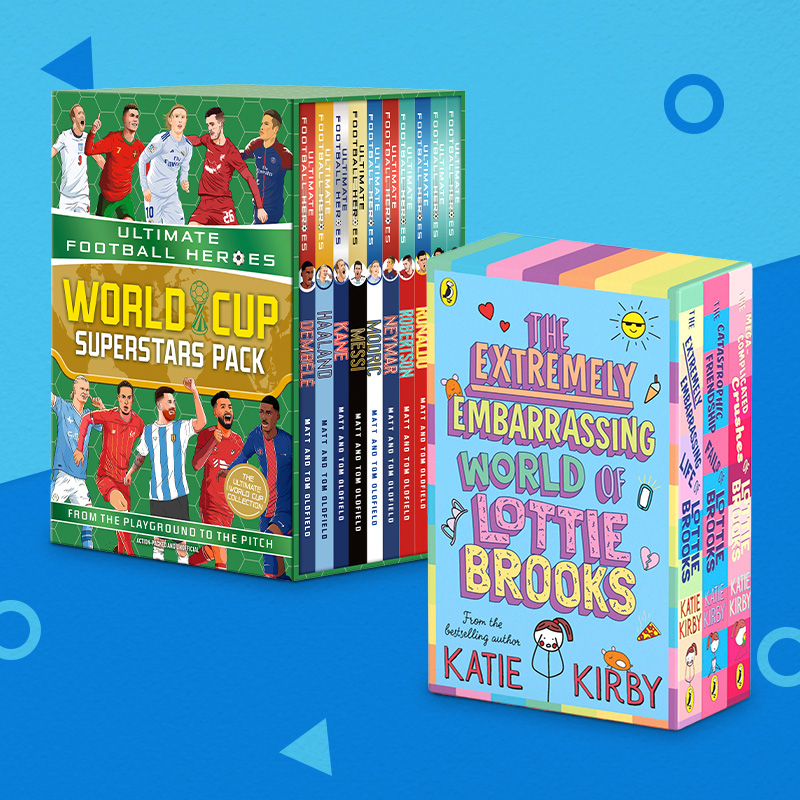 selection of books sets on the blue background 