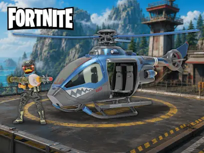 Fortnite Figuur Triggerfish met Choppa Helikopter