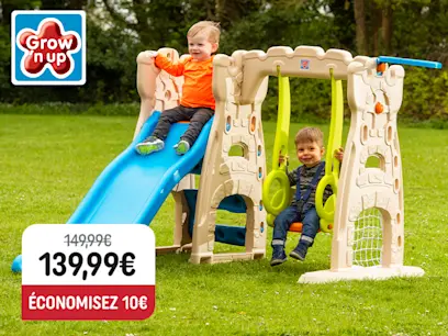 Grow'n Up - Tour de Jeux Toboggan et Balançoire 110 cm