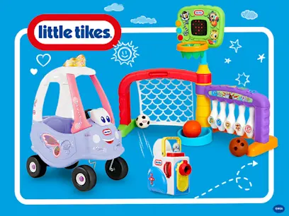 little tikes must have toys on the blue background 