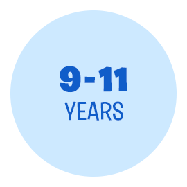 9-11 years