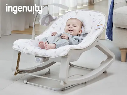 Ingenuity Keep Cosy 3-in-1 Meegroei Wipstoel met Baby Knuffel Safari