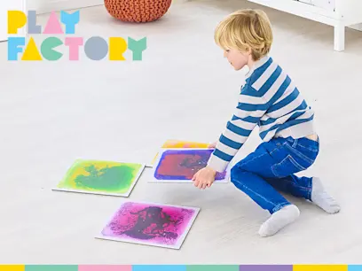 Play Factory - Tapis Sensoriels Liquides 4 Dalles - Clair