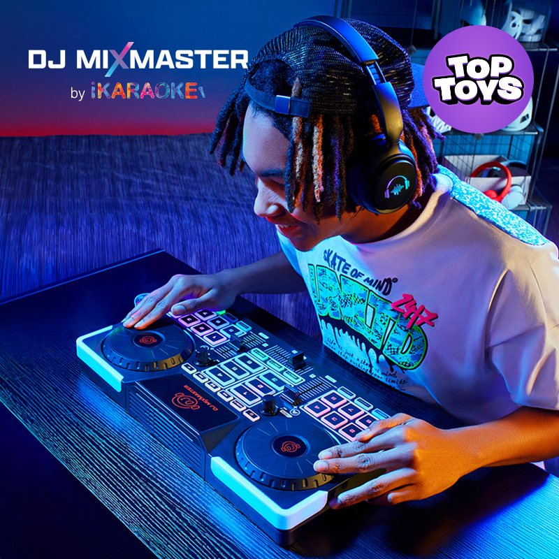 iKaraoke DJ MixMaster top toy on the dark background 