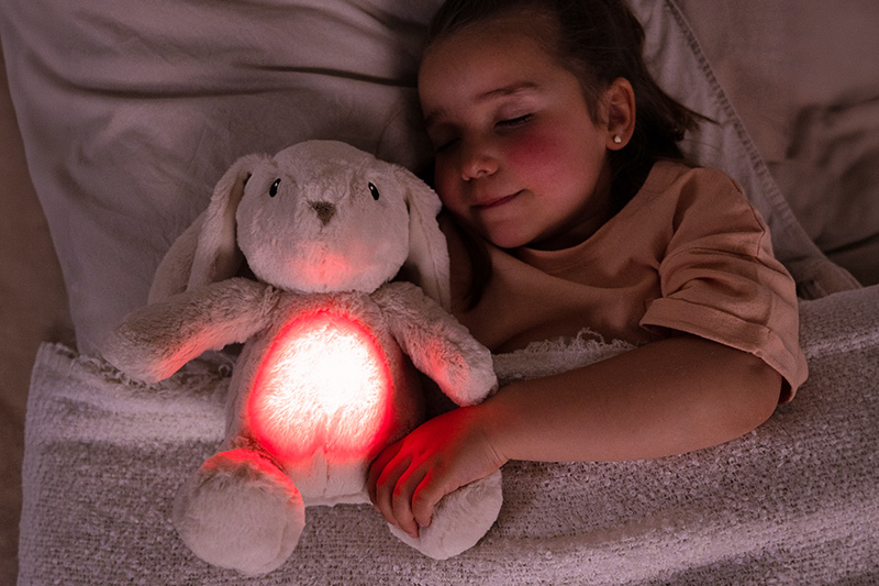 girl with bunny sleep aid