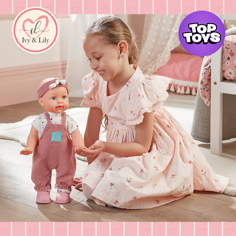 Ivy & Lily Baby Learns to Walk Interactive Doll on the indoor background 