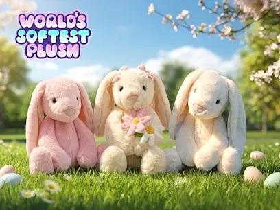 selection of world's softest plush on the outdoor background