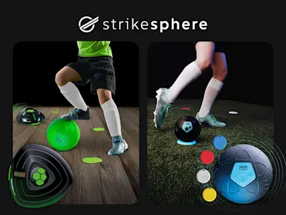  Strikesphere Soccer Dash Football Training Set on the black and blue background 