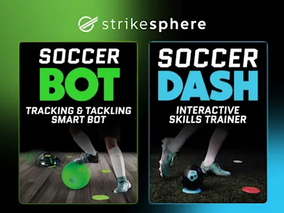  Strikesphere Soccer Dash Football Training Set on the black and blue background 