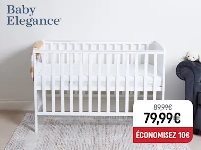 Baby Elegance Lit Bébé en Bois - Blanc