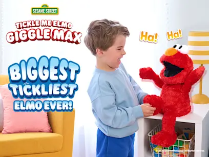 Sesame Street Tickle Me Elmo Giggle Max Interactive Plush Toy